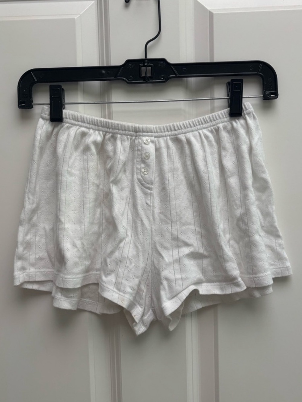 Cou Cou Intimates White Cotton Pointelle Shorts | Cou Cou Intimates